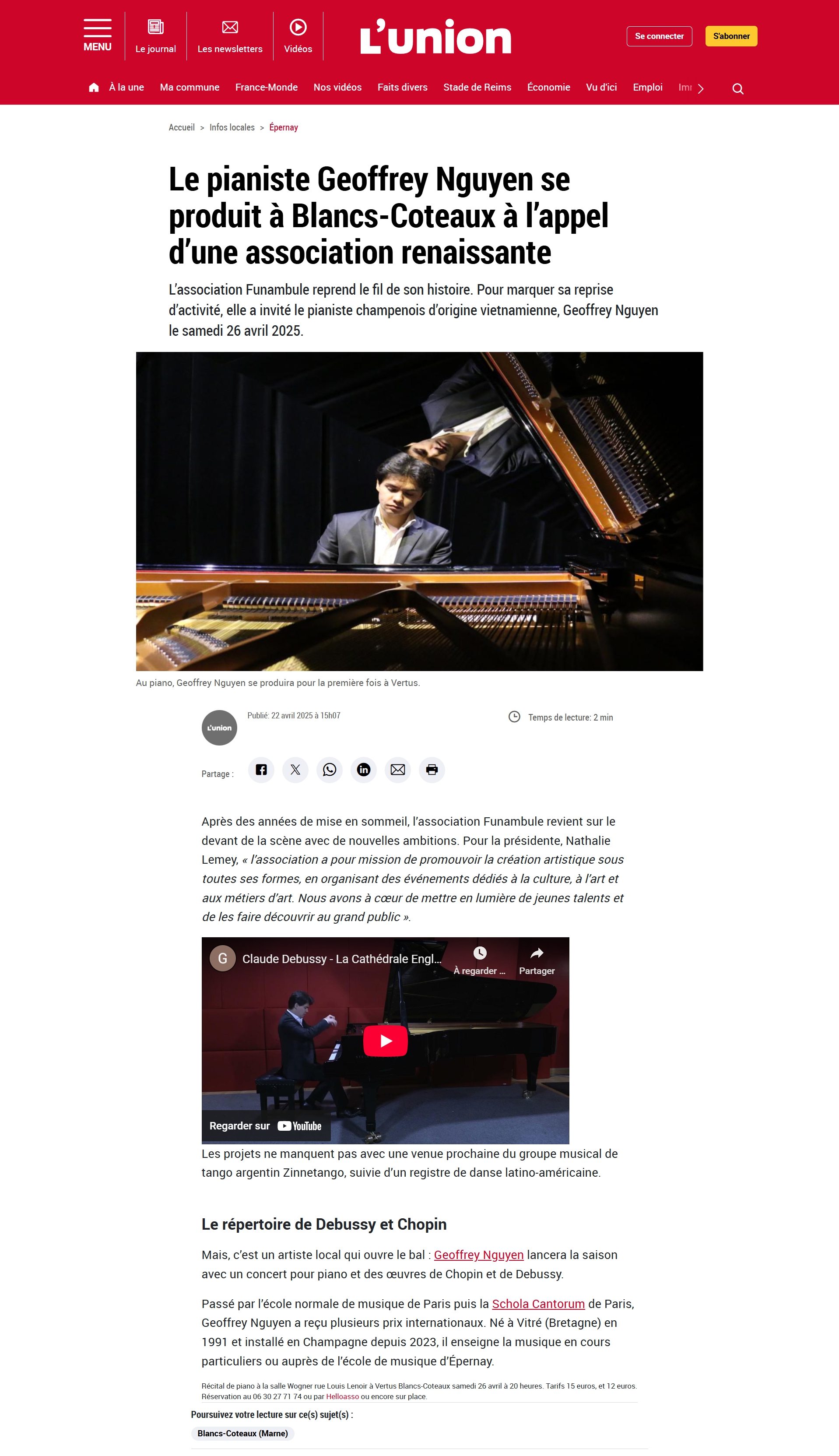 Article L'Union 22 avril